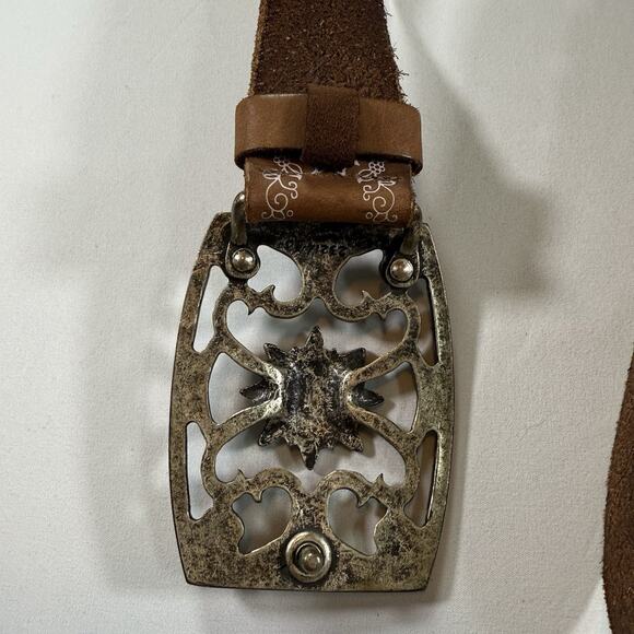 Vintage Western Leather Rhinestone Cowgirl Boho Belt - Silver, Black Wms S - Picture 6 of 10